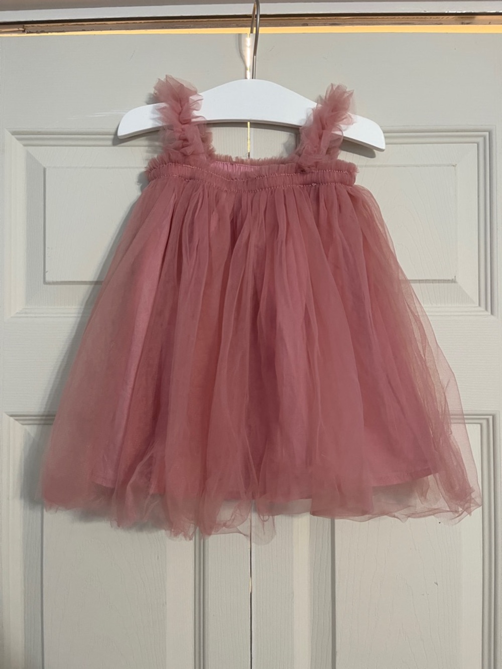 Dusty Rose Tulle Sleeveless Dress